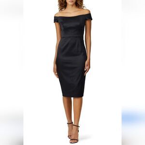 Milly Ari Off Shoulder Black Cocktail Dress Size 0